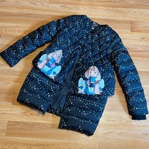 Korean puffer jacket with mushroom and tea, decorations 🥰